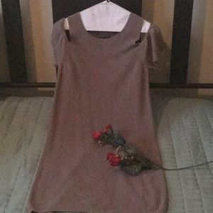 Off the shoulder knit dress.